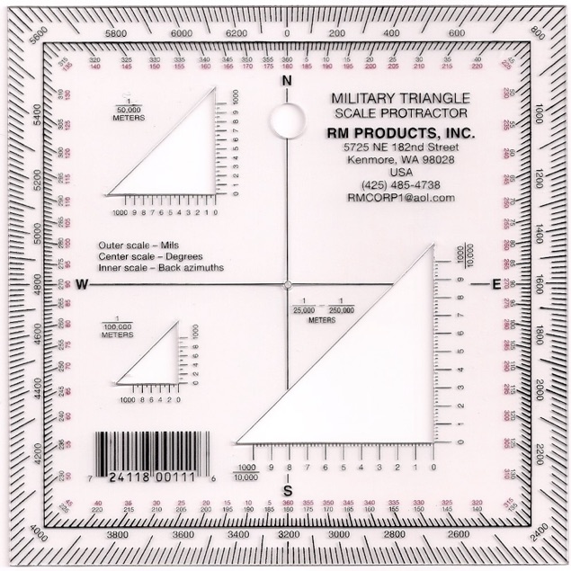 MILITARY TRIANGLE PROTRACTOR